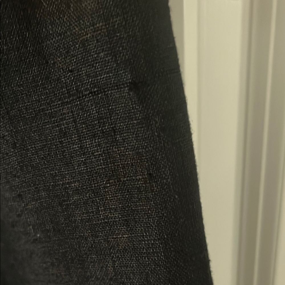 Vintage Alissa Black Linen Wide leg ankle Pants with elastic waist & pockets med - Picture 7 of 7